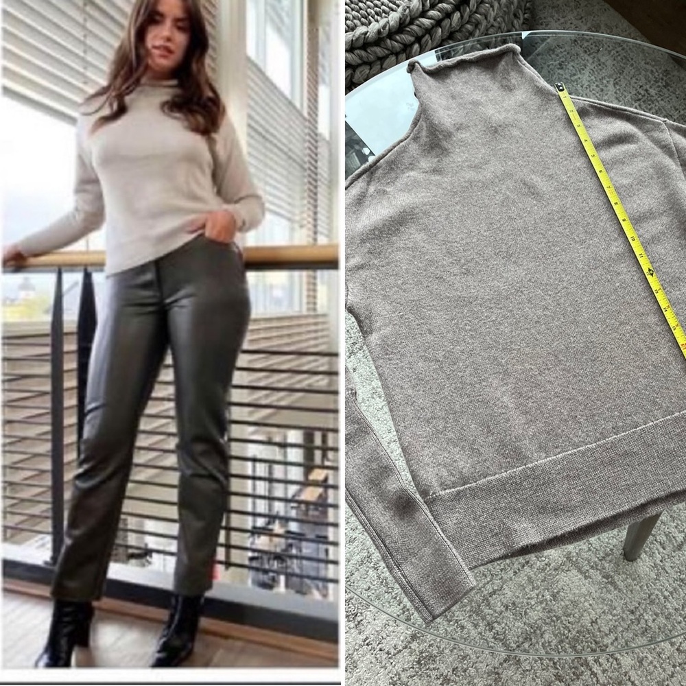 Aritzia Wilfred Syprie Heather Birch Wool Knit Casual Cozy Sweater Cottagecore
